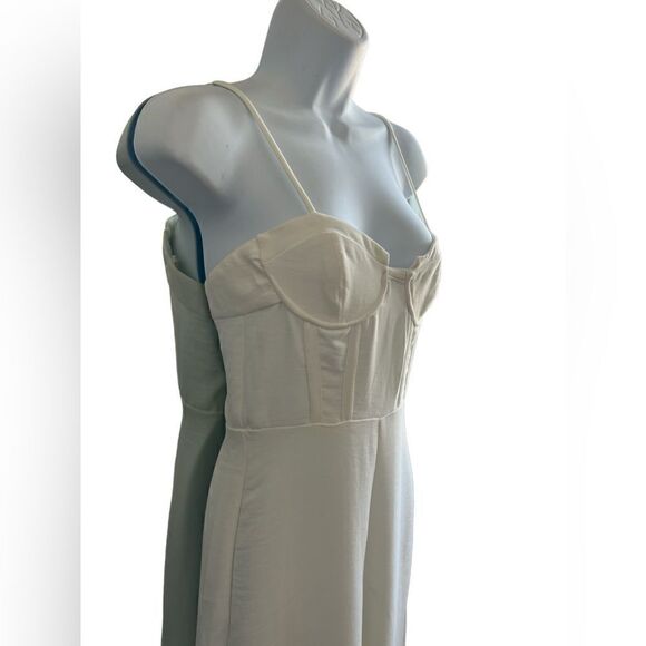 ZARA Women's White Bustier Top Stretch Spaghetti Strap Wide Leg Jumpsuit Size S - Picture 3 of 9